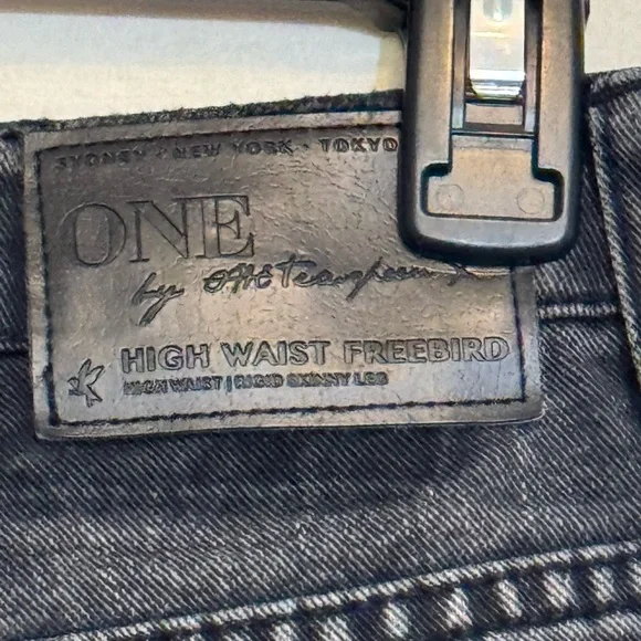 B-211 One X One Teaspoon Black Distressed High Waist Skinny Jeans Size 28 - Picture 12 of 15